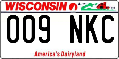 WI license plate 009NKC