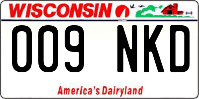 WI license plate 009NKD