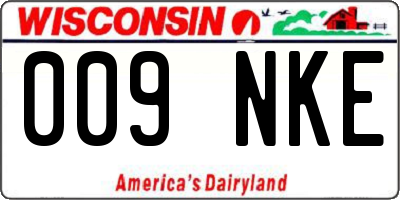 WI license plate 009NKE