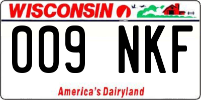 WI license plate 009NKF