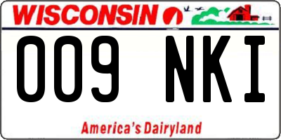 WI license plate 009NKI