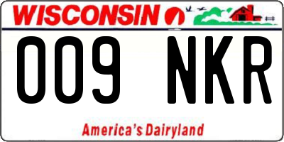 WI license plate 009NKR