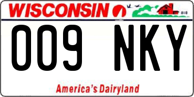 WI license plate 009NKY