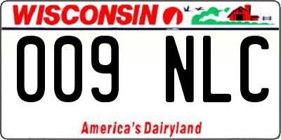 WI license plate 009NLC