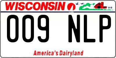 WI license plate 009NLP