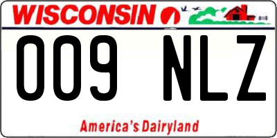 WI license plate 009NLZ
