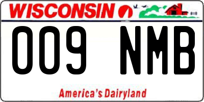 WI license plate 009NMB