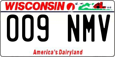 WI license plate 009NMV