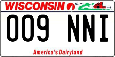 WI license plate 009NNI