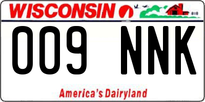WI license plate 009NNK
