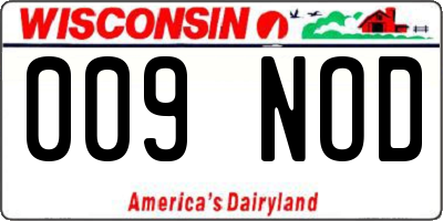 WI license plate 009NOD