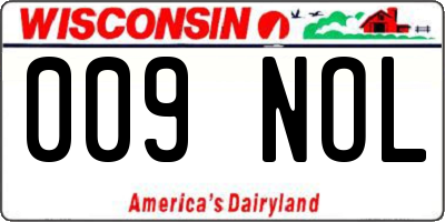 WI license plate 009NOL