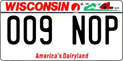 WI license plate 009NOP