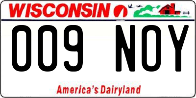 WI license plate 009NOY