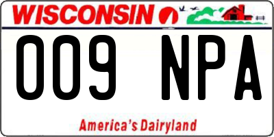 WI license plate 009NPA