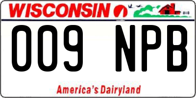 WI license plate 009NPB