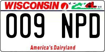 WI license plate 009NPD