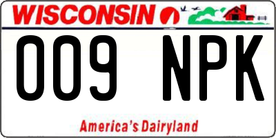 WI license plate 009NPK