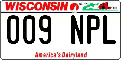 WI license plate 009NPL