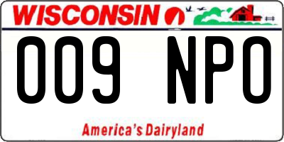 WI license plate 009NPO