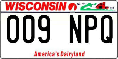 WI license plate 009NPQ