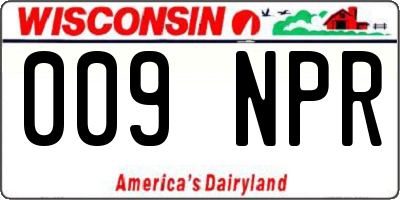 WI license plate 009NPR
