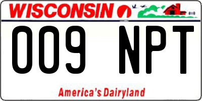 WI license plate 009NPT
