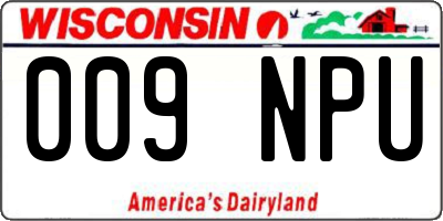 WI license plate 009NPU