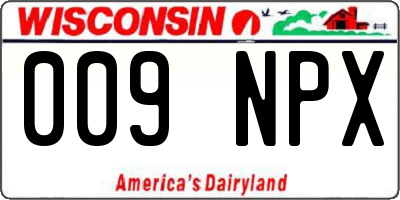 WI license plate 009NPX