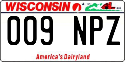 WI license plate 009NPZ