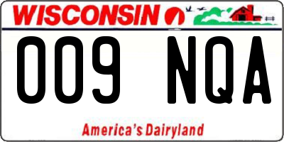 WI license plate 009NQA