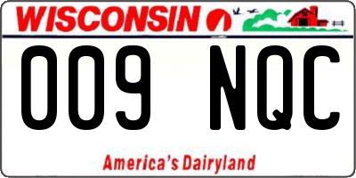 WI license plate 009NQC