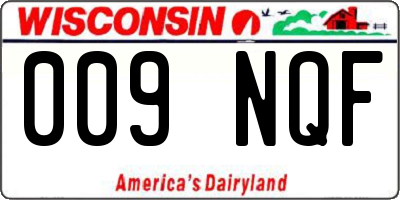 WI license plate 009NQF