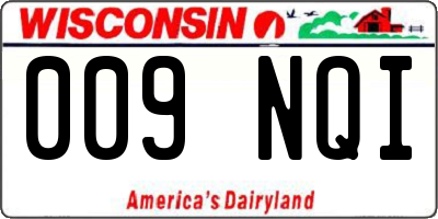 WI license plate 009NQI