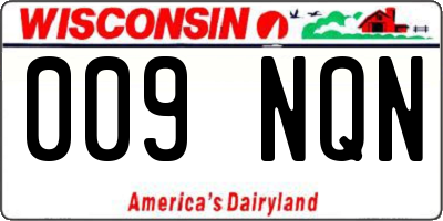WI license plate 009NQN
