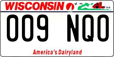 WI license plate 009NQO