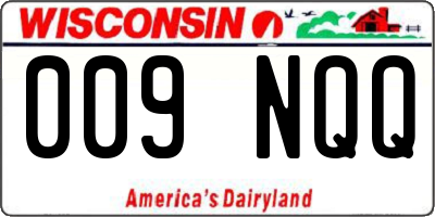 WI license plate 009NQQ