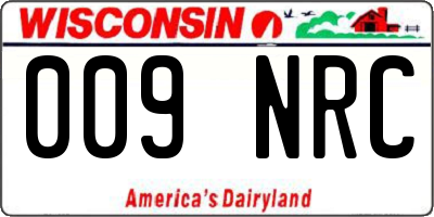 WI license plate 009NRC
