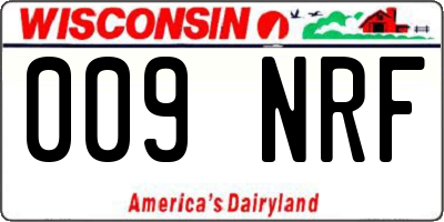 WI license plate 009NRF