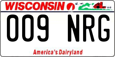 WI license plate 009NRG