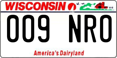 WI license plate 009NRO