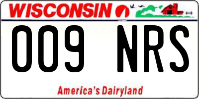WI license plate 009NRS