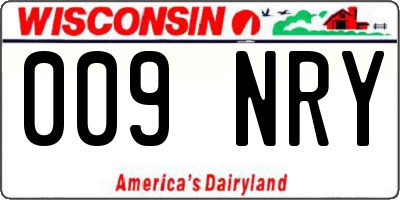 WI license plate 009NRY