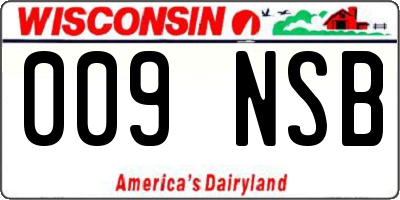 WI license plate 009NSB