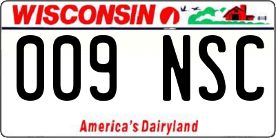 WI license plate 009NSC