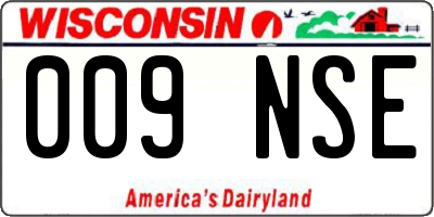 WI license plate 009NSE