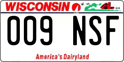 WI license plate 009NSF
