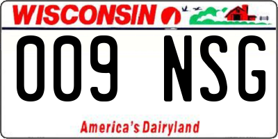 WI license plate 009NSG
