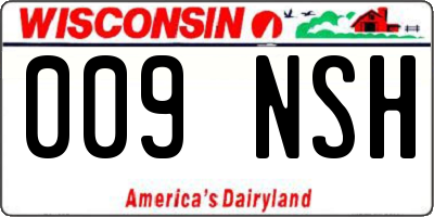 WI license plate 009NSH