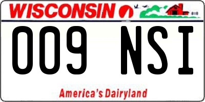 WI license plate 009NSI